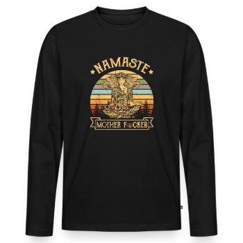 Namaste Yoga Mother - T-shirt manches longues Premium bio Homme - noir - Devant - Nico (187cm)