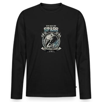 Angel Rute Raus Der Spaß Beginnt Angler Fischer Ge - Männer Premium Bio Langarmshirt - Schwarz - Vorne - Nico (187cm)