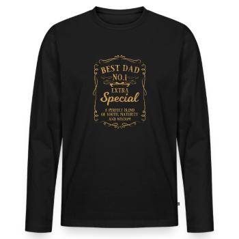 Best Dad No.1 Papa Vater Vatertag Geschenk - Männer Premium Bio Langarmshirt - Schwarz - Vorne - Nico (187cm)