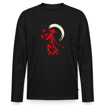 Samouraïs samurai épée japonaise Ninja Ge - T-shirt manches longues Premium bio Homme - noir - Devant - Nico (187cm)