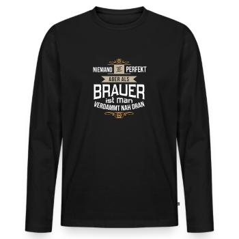 Lustiges Brauer Bierbrauer Braumeister perfekt - Männer Premium Bio Langarmshirt - Schwarz - Vorne - Nico (187cm)