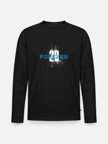 Forever 28 - Männer Premium Bio Langarmshirt - Schwarz