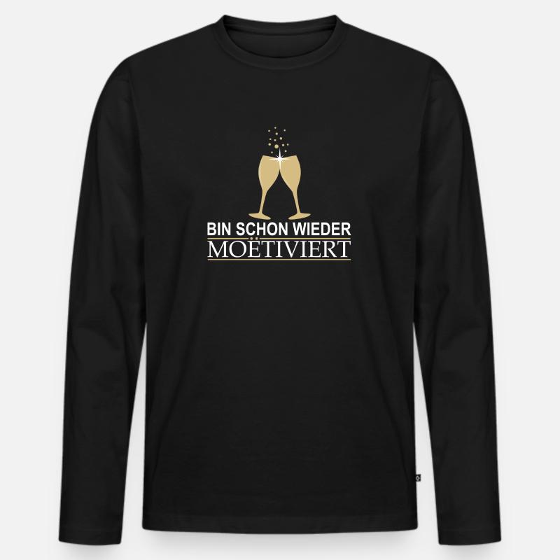 Motiviert Moetiviert - Männer Premium Bio Langarmshirt - Schwarz