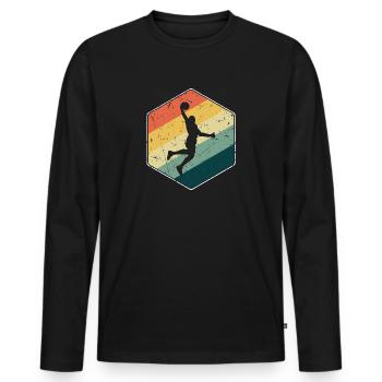 Basketball Player Dunking Basketball Player - Men's Premium Organic Long Sleeve Shirt - black - Front - Nico (187cm)