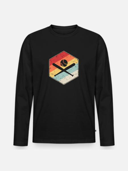 Baseball Player Baseballer Baseball - Men's Premium Organic Long Sleeve Shirt - black