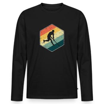 Field Hockey Player Hockey Player Hockey - Men's Premium Organic Long Sleeve Shirt - black - Front - Nico (187cm)