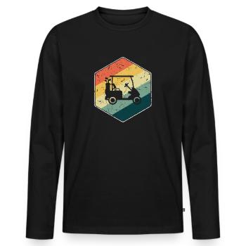 Voiturette de golf Golfspieler Golfeur Golfen Retro - T-shirt manches longues Premium bio Homme - noir - Devant - Nico (187cm)
