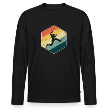 Parkour Runner Freerunner Freerunning Retro - Men's Premium Organic Long Sleeve Shirt - black - Front - Nico (187cm)