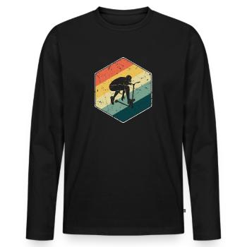 Stunt Scooter Scooter Enfants Rétro - T-shirt manches longues Premium bio Homme - noir - Devant - Nico (187cm)