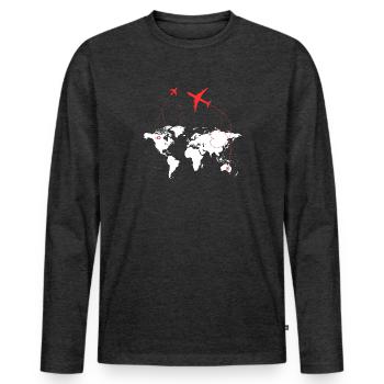 Mache weiter - Männer Premium Bio Langarmshirt - Anthrazit meliert - Vorne - Nico (187cm)