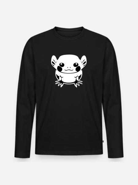Cartoon Axolotl - Men's Premium Organic Long Sleeve Shirt - black