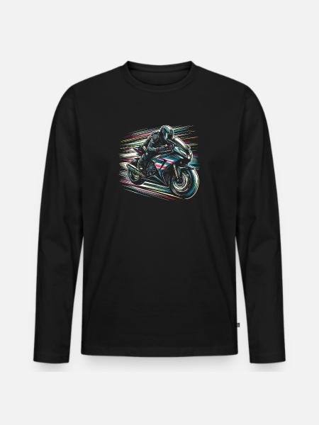Motard - T-shirt manches longues Premium bio Homme - noir