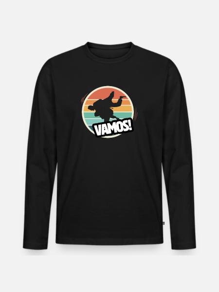 Vamos Retro Judo - Men's Premium Organic Long Sleeve Shirt - black
