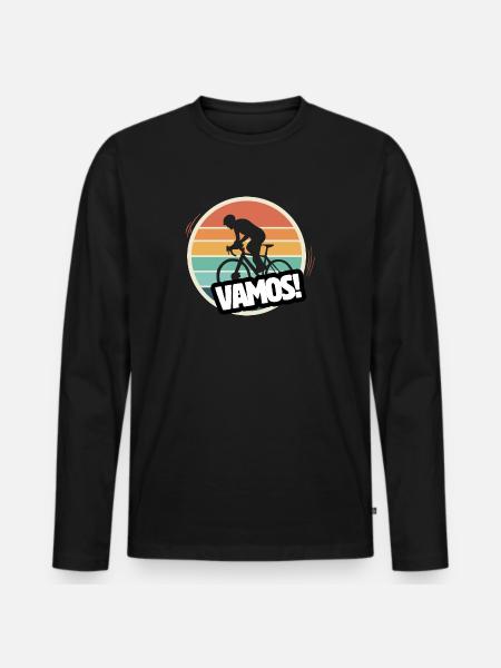 Vamos Retro MTB Cycling - Men's Premium Organic Long Sleeve Shirt - black