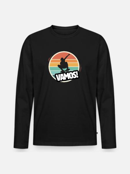 Vamos retro skatboard - Men's Premium Organic Long Sleeve Shirt - black