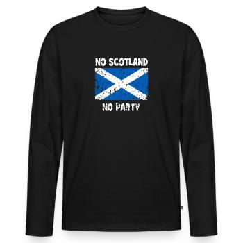 No Scotland No Party - Schottland - Männer Premium Bio Langarmshirt - Schwarz - Vorne - Nico (187cm)