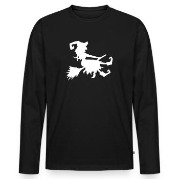 Sorcière d'Halloween - T-shirt manches longues Premium bio Homme - noir - Devant - Nico (187cm)