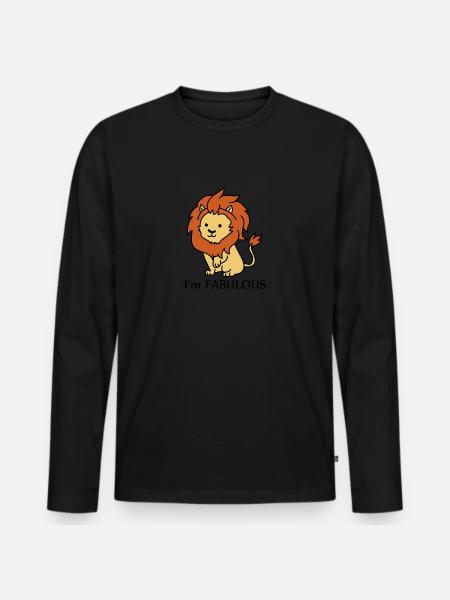 Fier lion | Fabulous - T-shirt manches longues Premium bio Homme - noir