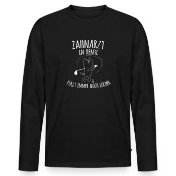 Zahnarzt Dentistin Rente Golf Shirt Geschenk - Männer Premium Bio Langarmshirt - Schwarz - Vorne - Nico (187cm)