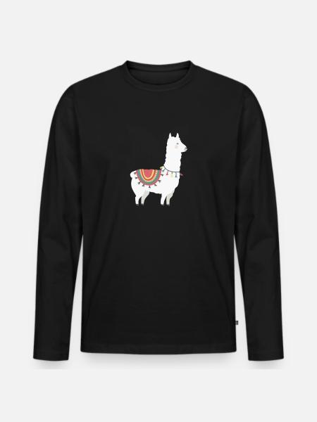 lama - Men's Premium Organic Long Sleeve Shirt - black