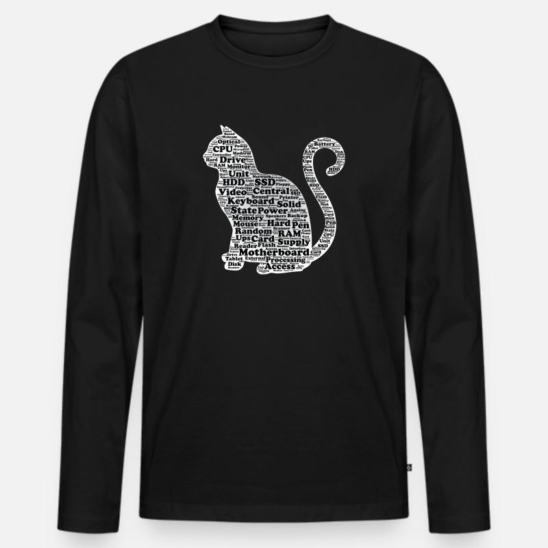 Hardware Cat - Männer Premium Bio Langarmshirt - Schwarz