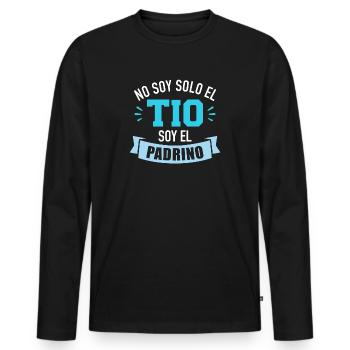 Parrain - T-shirt manches longues Premium bio Homme - noir - Devant - Nico (187cm)