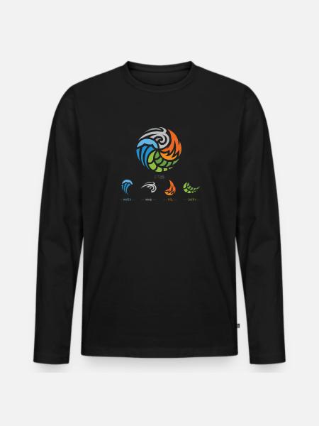 The Four Elements of Matter - Men's Premium Organic Long Sleeve Shirt - black