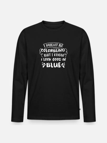 Drôle de daltonien - T-shirt manches longues Premium bio Homme - noir