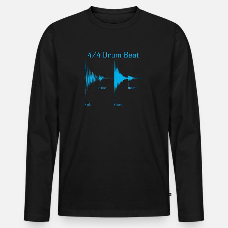 Drumbeat waveform - Männer Premium Bio Langarmshirt - Schwarz