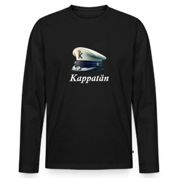 Kappatän Meme Kappa Wortwitz - Männer Premium Bio Langarmshirt - Schwarz - Vorne - Nico (187cm)