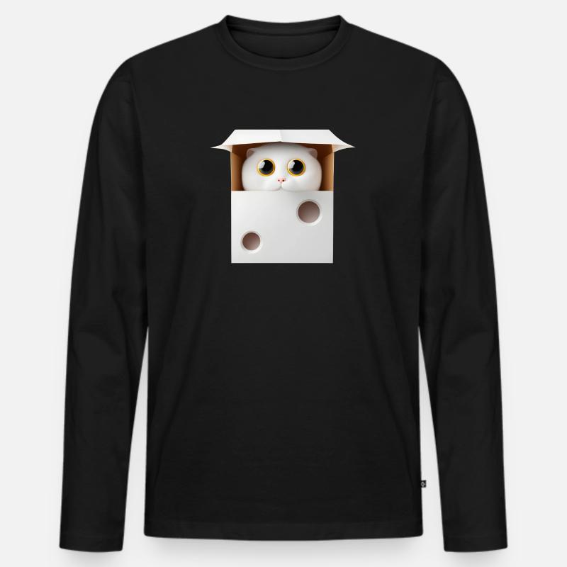 Zerbrechliche Box - Männer Premium Bio Langarmshirt - Schwarz