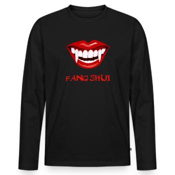Fang Shui Funny Vampire Halloween Feng Shui - Men's Premium Organic Long Sleeve Shirt - black - Front - Nico (187cm)