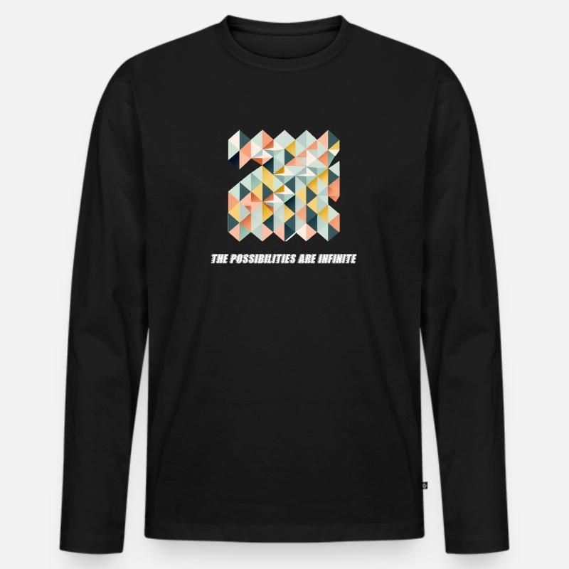 Die Möglichkeiten sind endlos - Männer Premium Bio Langarmshirt - Schwarz