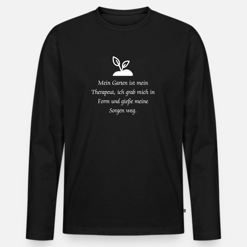 Lusitger Garten Spruch - Männer Premium Bio Langarmshirt - Schwarz