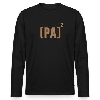 DAD - FATHER - FATHER'S DAY - BIRTHDAY VALENTINE'S DAY - Men's Premium Organic Long Sleeve Shirt - black - Front - Nico (187cm)