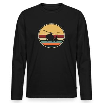 Hubschrauber Helikopter Piloten - Männer Premium Bio Langarmshirt - Schwarz - Vorne - Nico (187cm)