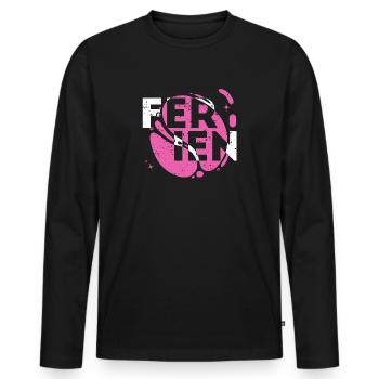 Ferien Schulfrei - Männer Premium Bio Langarmshirt - Schwarz - Vorne - Nico (187cm)