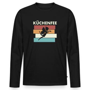 Koch Köchin Küchenfee Kochen Küche Humor - Männer Premium Bio Langarmshirt - Schwarz - Vorne - Nico (187cm)