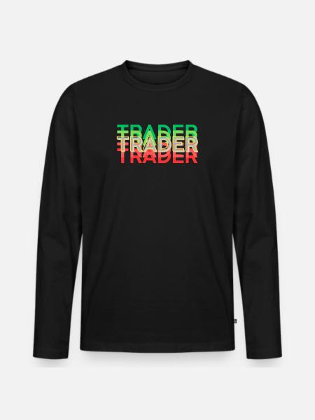 TRADER bunt - Männer Premium Bio Langarmshirt - Schwarz