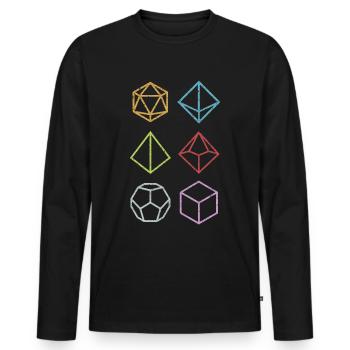 Dice Board Game Dragon Player Gift RPG - Men's Premium Organic Long Sleeve Shirt - black - Front - Nico (187cm)