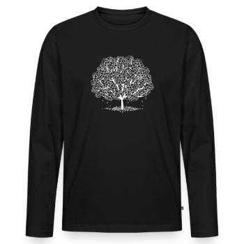 Baum - Männer Premium Bio Langarmshirt - Schwarz - Vorne - Nico (187cm)
