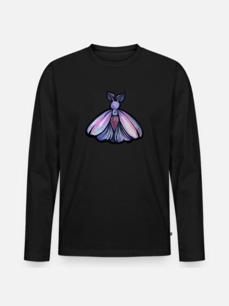 Purple Moth - Men's Premium Organic Long Sleeve Shirt - black