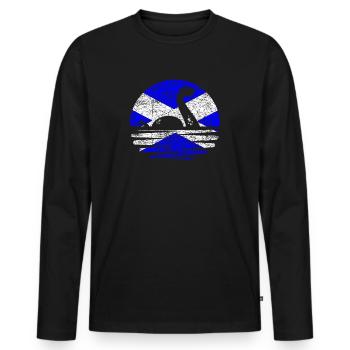 Scottish Loch Ness Sunset - Men's Premium Organic Long Sleeve Shirt - black - Front - Nico (187cm)