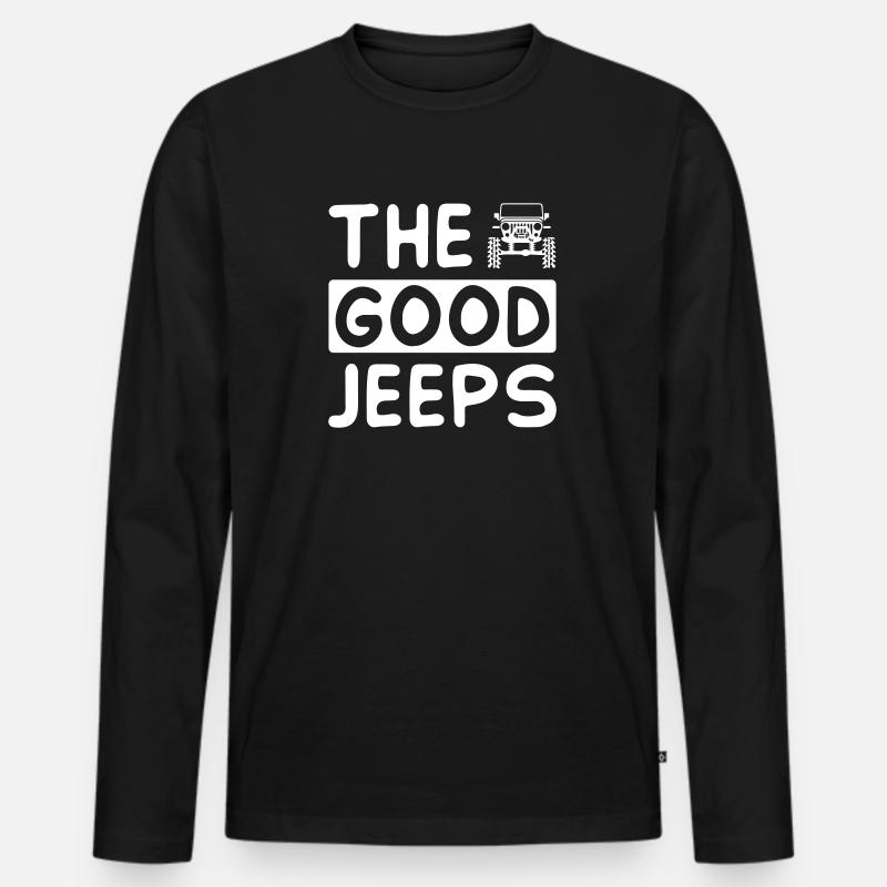 The Good Jeeps - Männer Premium Bio Langarmshirt - Schwarz