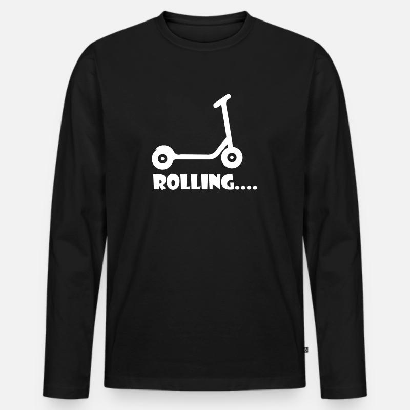 E-Scooter Roller Scooter - Männer Premium Bio Langarmshirt - Schwarz