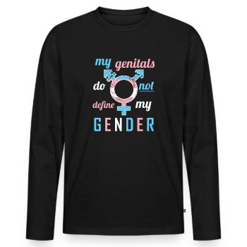 Transgender Trans Transsexuel Transsexuall - T-shirt manches longues Premium bio Homme - noir - Devant - Nico (187cm)