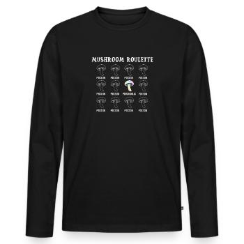 Mushroom Roulette Magic Shrooms Geschenk Goa - Männer Premium Bio Langarmshirt - Schwarz - Vorne - Nico (187cm)