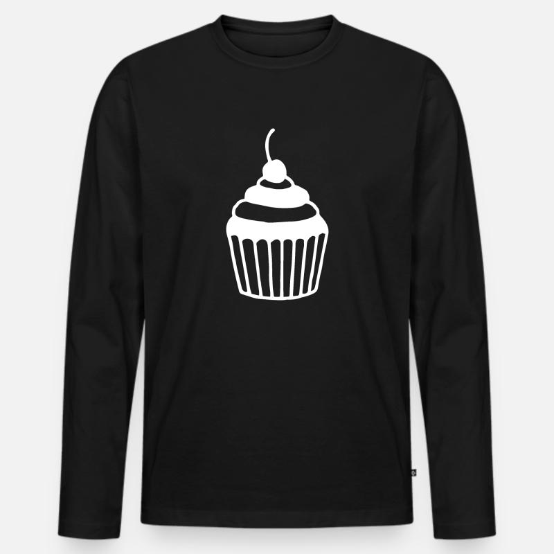 CUPCAKE - Männer Premium Bio Langarmshirt - Schwarz