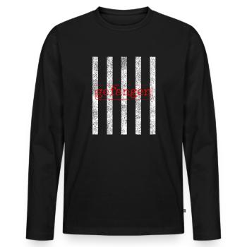 Gefängnis Gefangener Knast cooles Shirt - Männer Premium Bio Langarmshirt - Schwarz - Vorne - Nico (187cm)