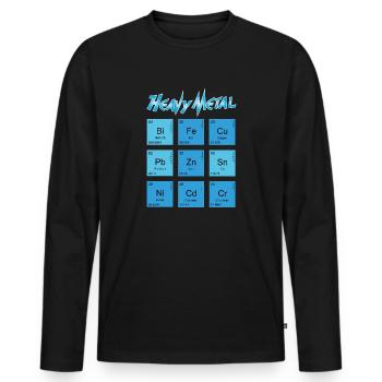Nerd Science Shirt Gift for Geeks Heavy Metal - Men's Premium Organic Long Sleeve Shirt - black - Front - Nico (187cm)